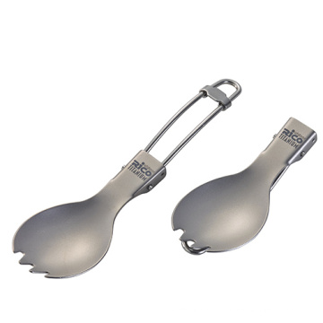 Spork de plegable de titanio de alta calidad